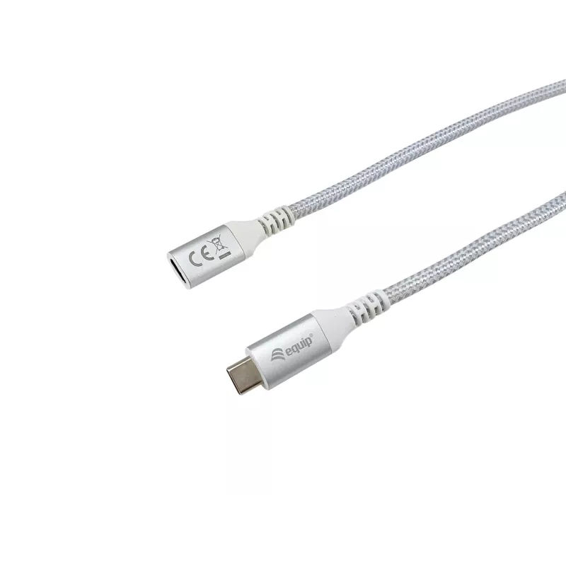 Equip USB 3.2 Gen 2 C į C ilginimo laidas, 1,0 m, M/F, 4K/60Hz, 10Gbps, baltas