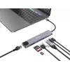 Equip USB-C 8 in 1 universalus adapteris, laidinis, USB Type-C, 100 W, 1000 Mbit/s, 1000BASE-T, IEEE 802.3ab