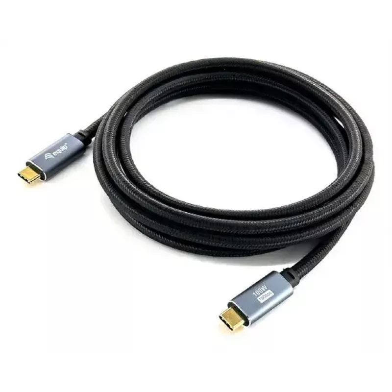 USB C į C laidas EQUIP 3,0 m — USB 3.2 Gen 2 (10 Gbps), PD100W, 4K/60Hz, juodas