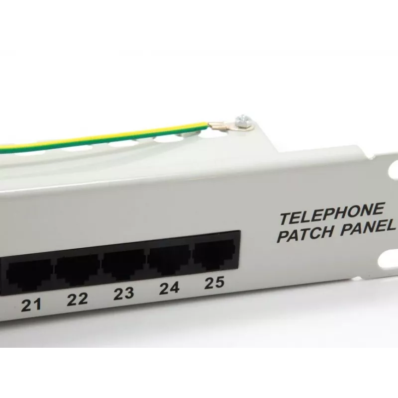 Equip 25 prievadų Cat.3 RJ45 ISDN skirstomasis skydas, šviesiai pilkas