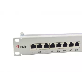 Equip 24 prievadų Cat.6A ekranuotas pataisos skydelis, šviesiai pilkas
