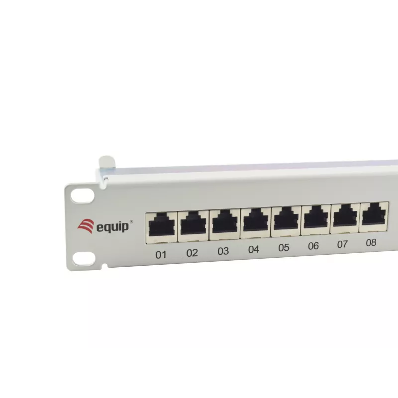Equip 24 prievadų Cat.6A ekranuotas pataisos skydelis, šviesiai pilkas