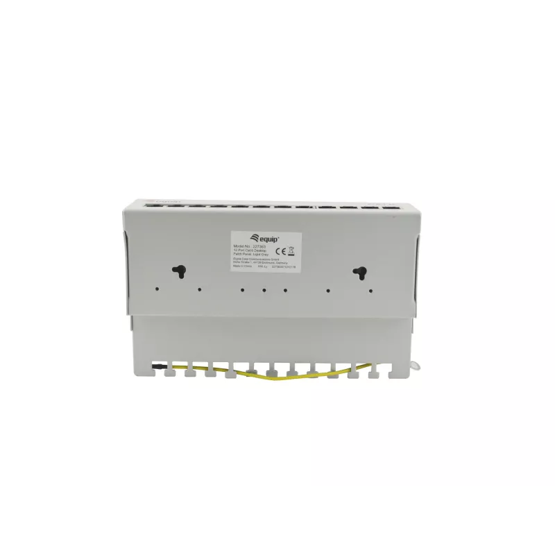 Equip 12 prievadų Cat.6 stalinis pataisos skydas, šviesiai pilkas, 10/100/1000Base-T(X), Gigabit Ethernet, 1000 Mbit/s, RJ-45, Cat6, 1U