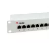 Equip 12 prievadų Cat.6 ekranuotas skirstomasis skydelis, šviesiai pilkas, Gigabit Ethernet, 1000 Mbit/s, RJ-45, Cat6, Cat6e, 1U, pilkas