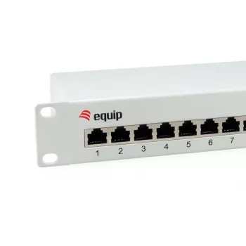 Equip 12 prievadų Cat.6 ekranuotas skirstomasis skydelis, šviesiai pilkas, Gigabit Ethernet, 1000 Mbit/s, RJ-45, Cat6, Cat6e, 1U, pilkas