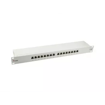 Equip 327316 Premium 16 prievadų Cat.5e ekranuotas pataisos skydelis, šviesiai pilkas