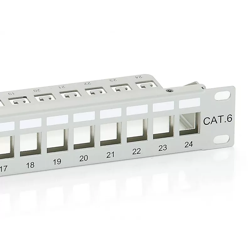 Equip 24 prievadų Keystone Cat.6 ekranuotas pataisos skydelis, šviesiai pilkas