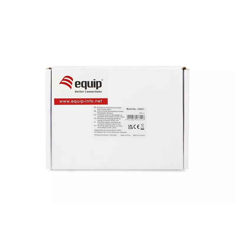 Equip 326621 8 prievadų 10G patch panelis, juodas, metalinis