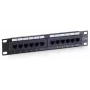 Equip 12 prievadų Cat.5e neekranuotas pataisos skydelis, juodas
