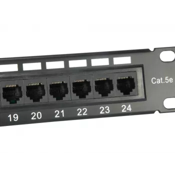 Equip 24 prievadų Cat.5e neekranuotas pataisinis skydas, juodas, 1U