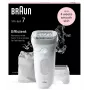 Epiliatorius BRAUN Silk-épil 7 7-041 – belaidis šlapiam ir sausam naudojimui su MicroGrip, masažo funkcija, skustuvu ir bikini trimmeriu, pilka/balta