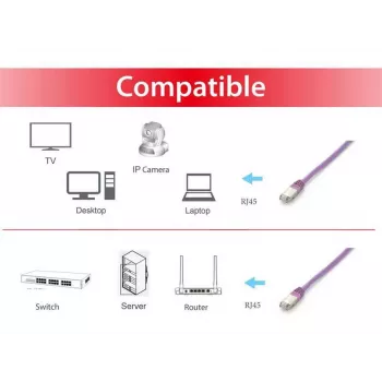Equip Cat.6A Platinum S/FTP Patch Cable, 20m, Violetinė