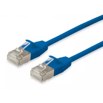 Tinklo kabelis Equip Cat.6A F/FTP Slim Patch RJ-45 15m mėlynas