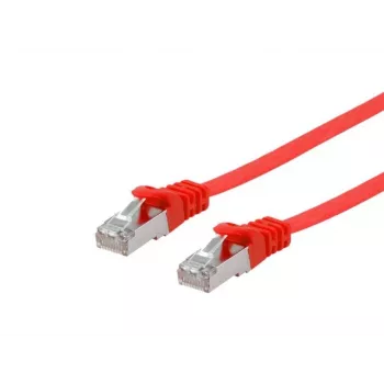 Equip Cat.6A U/FTP plokščias jungiamasis kabelis RJ-45 1,0 m raudonas