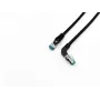 Equip Cat.6A S/FTP Patch kabelis, kampinis į tiesų kištuką, 3,0 m, juodas