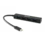Equip 128954 USB 3.2 Gen 1 (3.1 Gen 1) Type-C sąsajų šakotuvas, 4×USB-A, 5000 Mbit/s, juodas