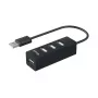 Equip 4 prievadų USB 2.0 šakotuvas, juodas