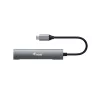 Equip USB-C 4 prievadų USB 3.2 Gen 1 šakotuvas, USB 3.2 Gen 1 (3.1 Gen 1) Type-C, 5000 Mbit/s, juodas, sidabrinis, aliuminis, 0,15 m