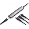Equip USB-C 4 prievadų USB 3.2 Gen 1 šakotuvas, USB 3.2 Gen 1 (3.1 Gen 1) Type-C, 5000 Mbit/s, juodas, sidabrinis, aliuminis, 0,15 m