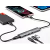 Equip USB-C 4 prievadų USB 3.2 Gen 1 šakotuvas, USB 3.2 Gen 1 (3.1 Gen 1) Type-C, 5000 Mbit/s, juodas, sidabrinis, aliuminis, 0,15 m