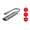Equip USB-C 4 prievadų USB 3.2 Gen 1 šakotuvas, USB 3.2 Gen 1 (3.1 Gen 1) Type-C, 5000 Mbit/s, juodas, sidabrinis, aliuminis, 0,15 m