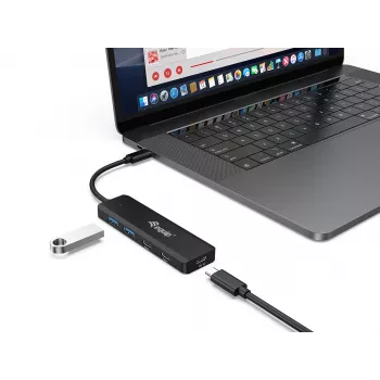 Equip USB-C 4 prievadų USB 3.2 Gen 1 šakotuvas, USB-C x 2, USB-A x 2