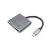 Equip USB-C 4 in 1 Dual HDMI adapteris, USB 3.2 Gen 1 (3.1 Gen 1) Type-C, sidabrinis, 4K Ultra HD, 30 Hz, HDMI, aliuminis