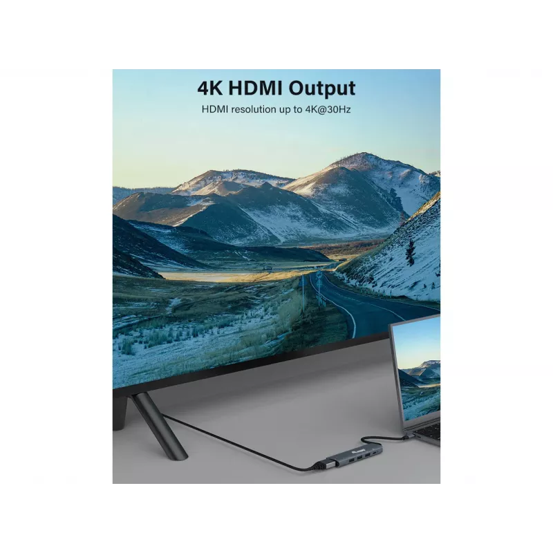 Equip USB-C 5 viename daugiafunkcis adapteris, HDMI, USB 3.2 GEN1, 100W USB PD
