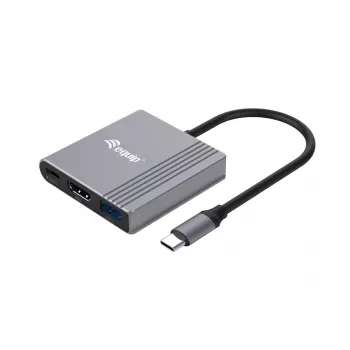 Equip 3 viename USB-C į HDMI / USB-A / USB PD adapteris, 3.2 Gen 1 (3.1 Gen 1), USB Type-C, HDMI išvestis, 3840 x 2160 pikselių