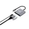 Equip 133488 3 viename USB-C į HDMI / USB-A / USB PD adapteris, USB 3.2 Gen 1 (3.1 Gen 1), 4K/60 Hz, 100 W PD, aliuminis, juodas/pilkas