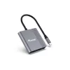 Equip 133488 3 viename USB-C į HDMI / USB-A / USB PD adapteris, USB 3.2 Gen 1 (3.1 Gen 1), 4K/60 Hz, 100 W PD, aliuminis, juodas/pilkas