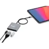 Equip 133488 3 viename USB-C į HDMI / USB-A / USB PD adapteris, USB 3.2 Gen 1 (3.1 Gen 1), 4K/60 Hz, 100 W PD, aliuminis, juodas/pilkas