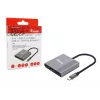 Equip 133488 3 viename USB-C į HDMI / USB-A / USB PD adapteris, USB 3.2 Gen 1 (3.1 Gen 1), 4K/60 Hz, 100 W PD, aliuminis, juodas/pilkas