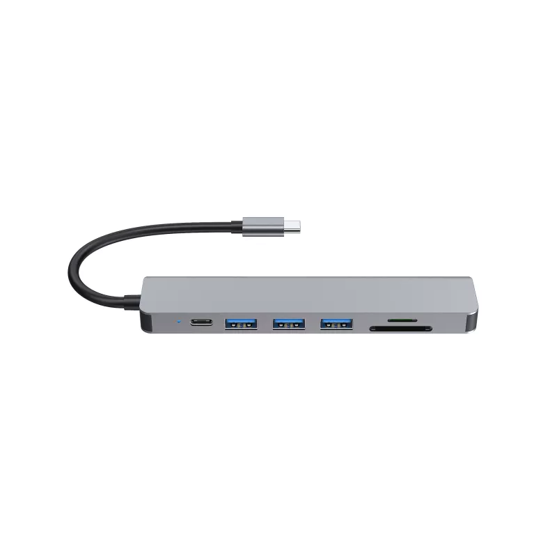 Equip USB-C 7-in-1 Multifunkcinis adapteris, HDMI 4K/60Hz, USB 3.2 Gen1 x 3, TF/MICRO SD, 100W USB PD