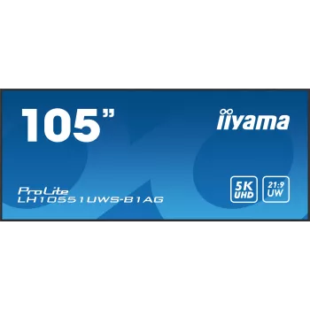 IIYAMA LH10551UWS-B1AG Skaitmeninės reklamos ekranas 105 colių (2,67 m) LED 500 cd/m² UltraWide 5K HD juodas 24/7