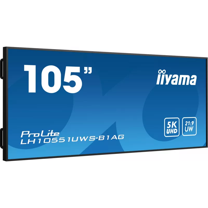 IIYAMA LH10551UWS-B1AG Skaitmeninės reklamos ekranas 105 colių (2,67 m) LED 500 cd/m² UltraWide 5K HD juodas 24/7