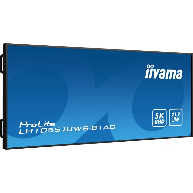 IIYAMA LH10551UWS-B1AG Skaitmeninės reklamos ekranas 105 colių (2,67 m) LED 500 cd/m² UltraWide 5K HD juodas 24/7