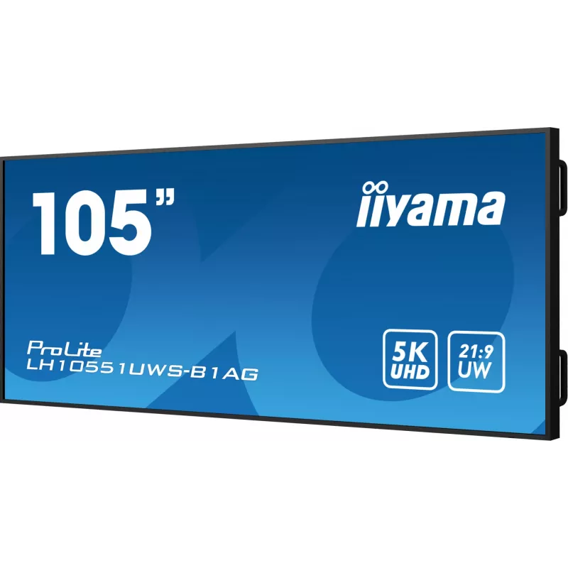 IIYAMA LH10551UWS-B1AG Skaitmeninės reklamos ekranas 105 colių (2,67 m) LED 500 cd/m² UltraWide 5K HD juodas 24/7