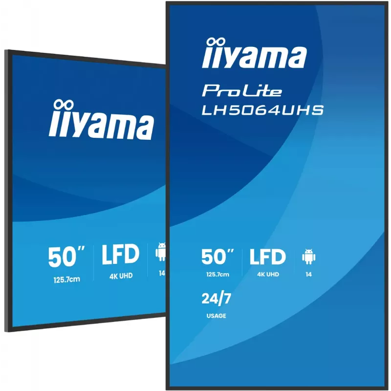Skaitmeninės reklamos plokščiasis ekranas iiyama LH5564UHS-B1AG 55 colių 4K Ultra HD