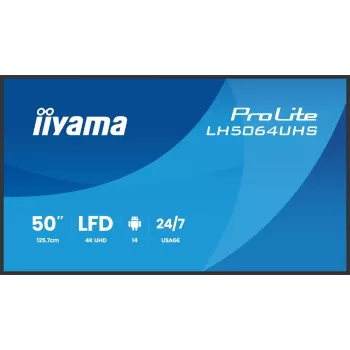 Skaitmeninės reklamos plokštė iiyama LH7564UHS-B1AG 75 colių 4K Ultra HD