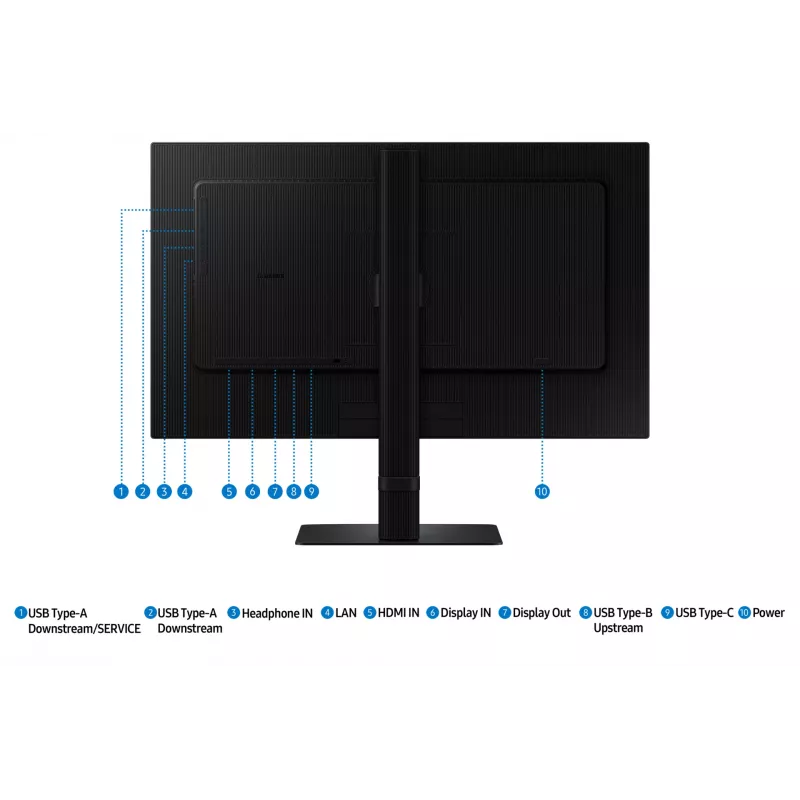 Samsung S24D604UAU monitor 61 cm (24 colių) 2560 x 1440 pikselių Quad HD LED juodas