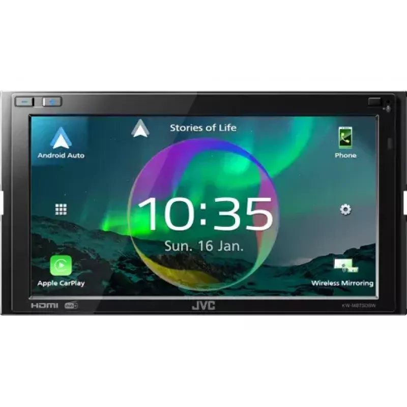 JVC KW-M875DBW automobilinis medijos imtuvas juodas Wi-Fi 180 W Bluetooth