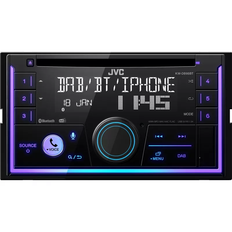 JVC KW-DB95BT Juodas 200 W Bluetooth automagnetola