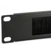 Equip Brush Panel, juodas (RAL 9005) – 1U šepečių skydas kabelių vedimui 19 inch stovuose