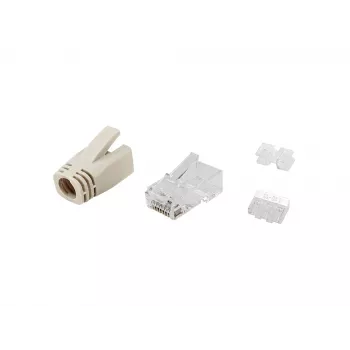 Equip Cat.6A RJ45 kištukų rinkinys 100 vnt. permatomi balti