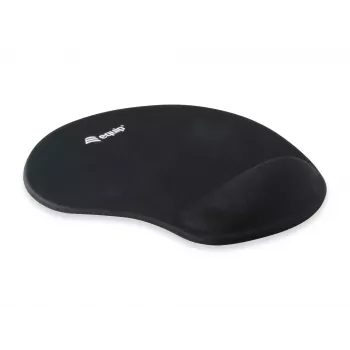 Equip gelinis pelės kilimėlis su riešo atrama, juodas, monochromatinis, audinys, gelis, poliuretanas, neslystantis pagrindas
