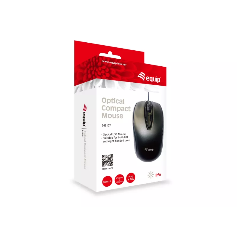 Equip 245107 pelė Office ambidekstrinė USB Type-A optinė 1000 DPI