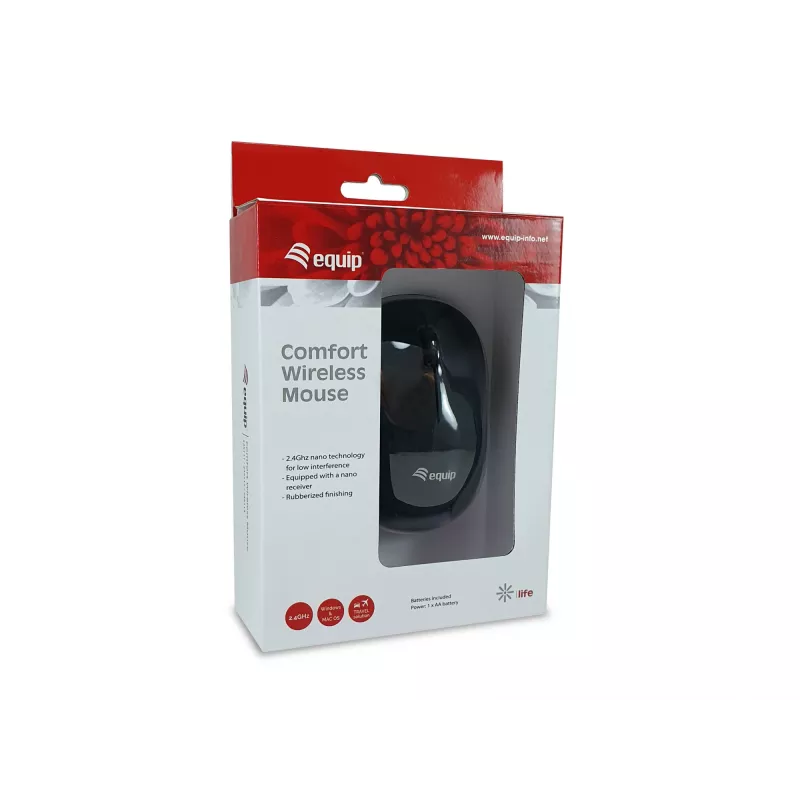 Equip Comfort Wireless Black RF Wireless pelė