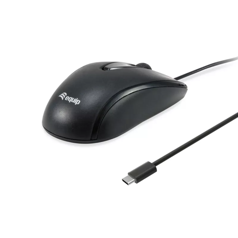 EQUIP 245116 USB-C kompaktiška pelė, USB Type-C, juoda