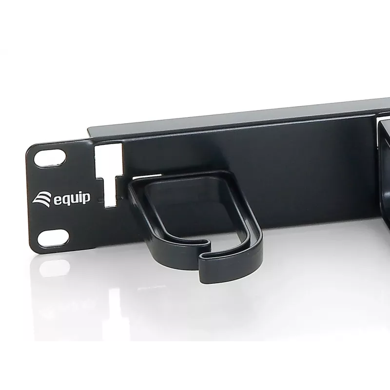 Equip 19 colių stovo kabelių valdymo panelė, juoda (RAL 9005)